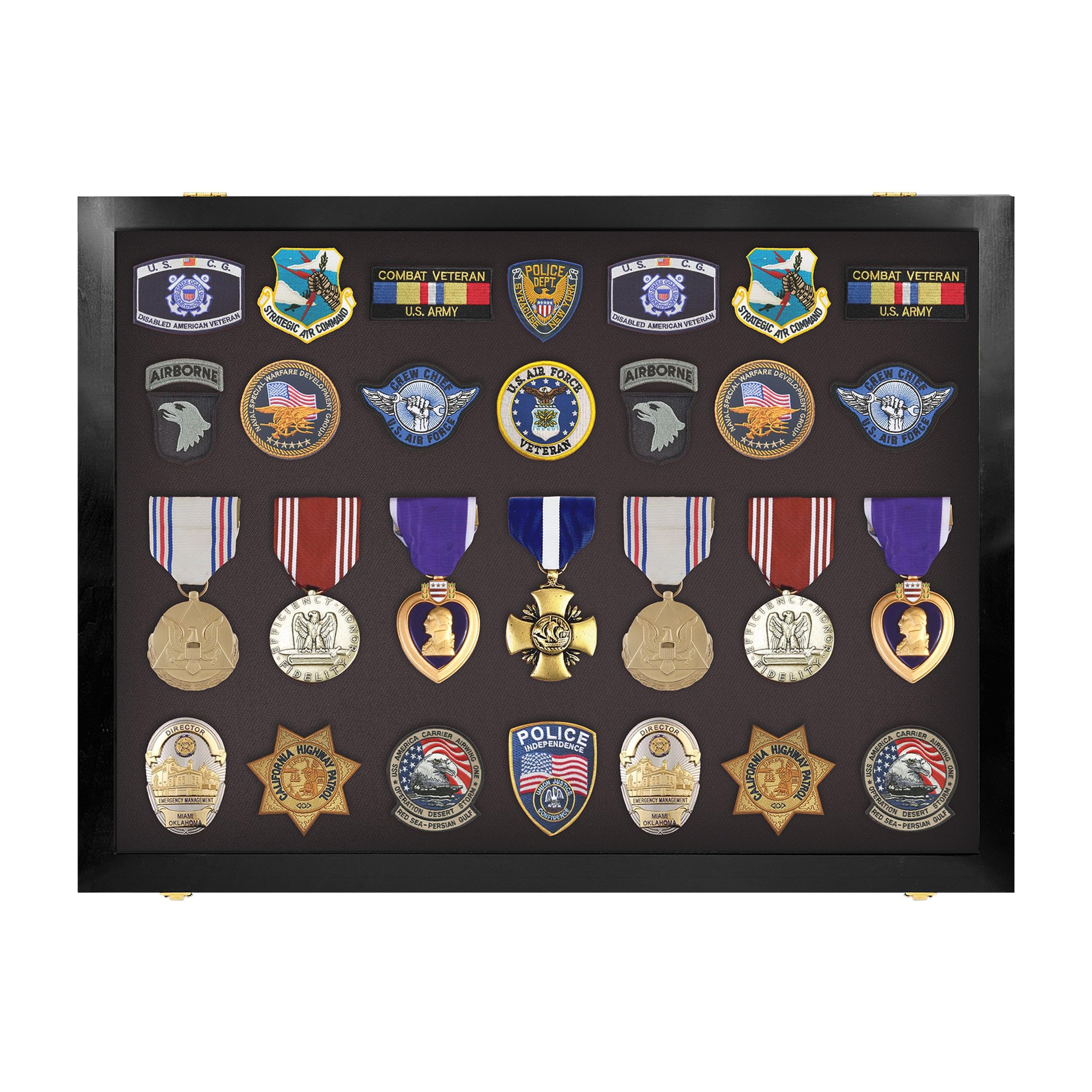 Medium Acrylic Medal Display Case - Award & Patches Wall Cabinet for Trophies, Ribbons, Badges - Perfect for Home, Office, School Awards Display
