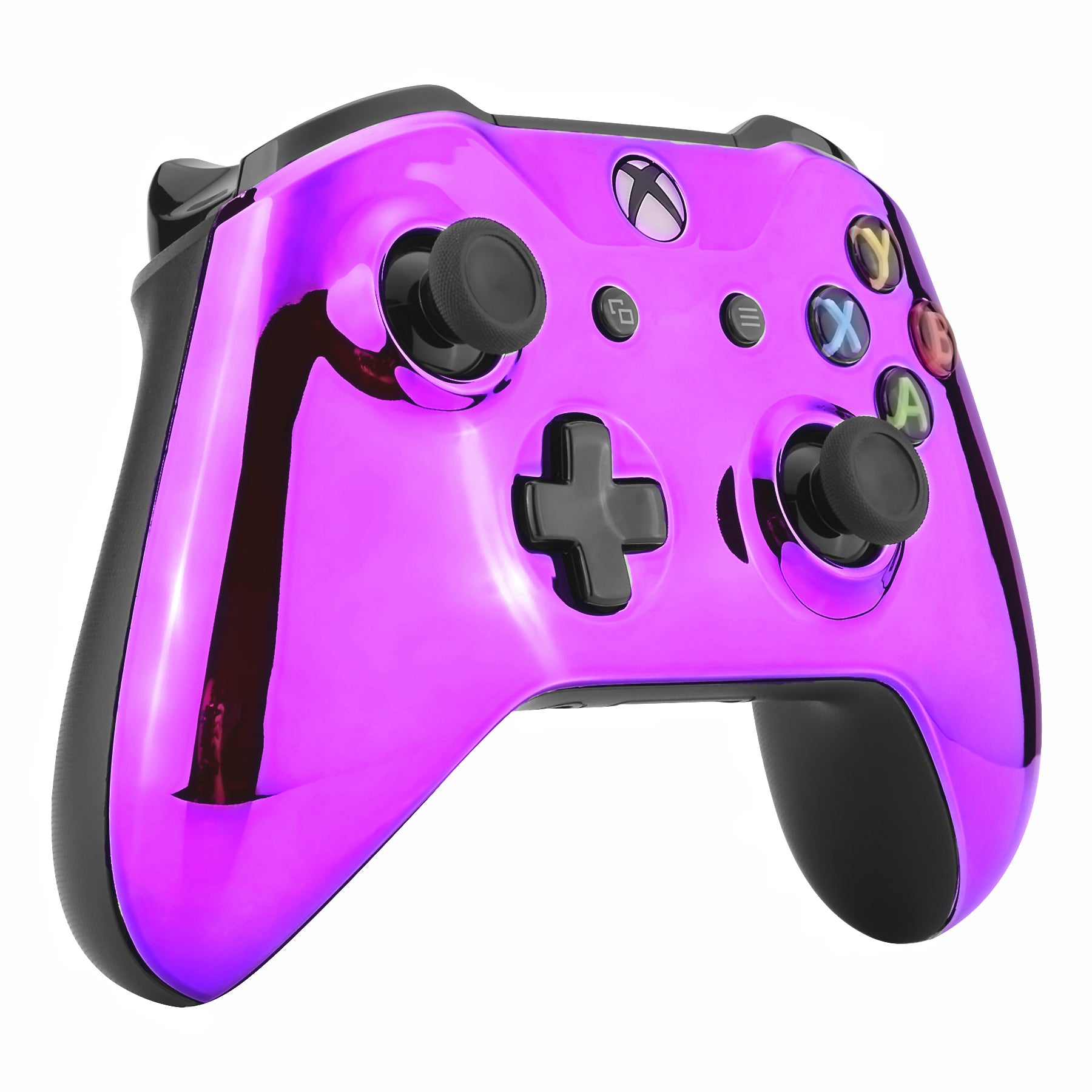 eXtremeRate Chrome Purple Front Housing Shell Faceplate for Xbox One S & Xbox One X Controller (Model 1708) - Replacement Cover with Premium Finish - Perfect for Gaming, Customization & Controller Repair