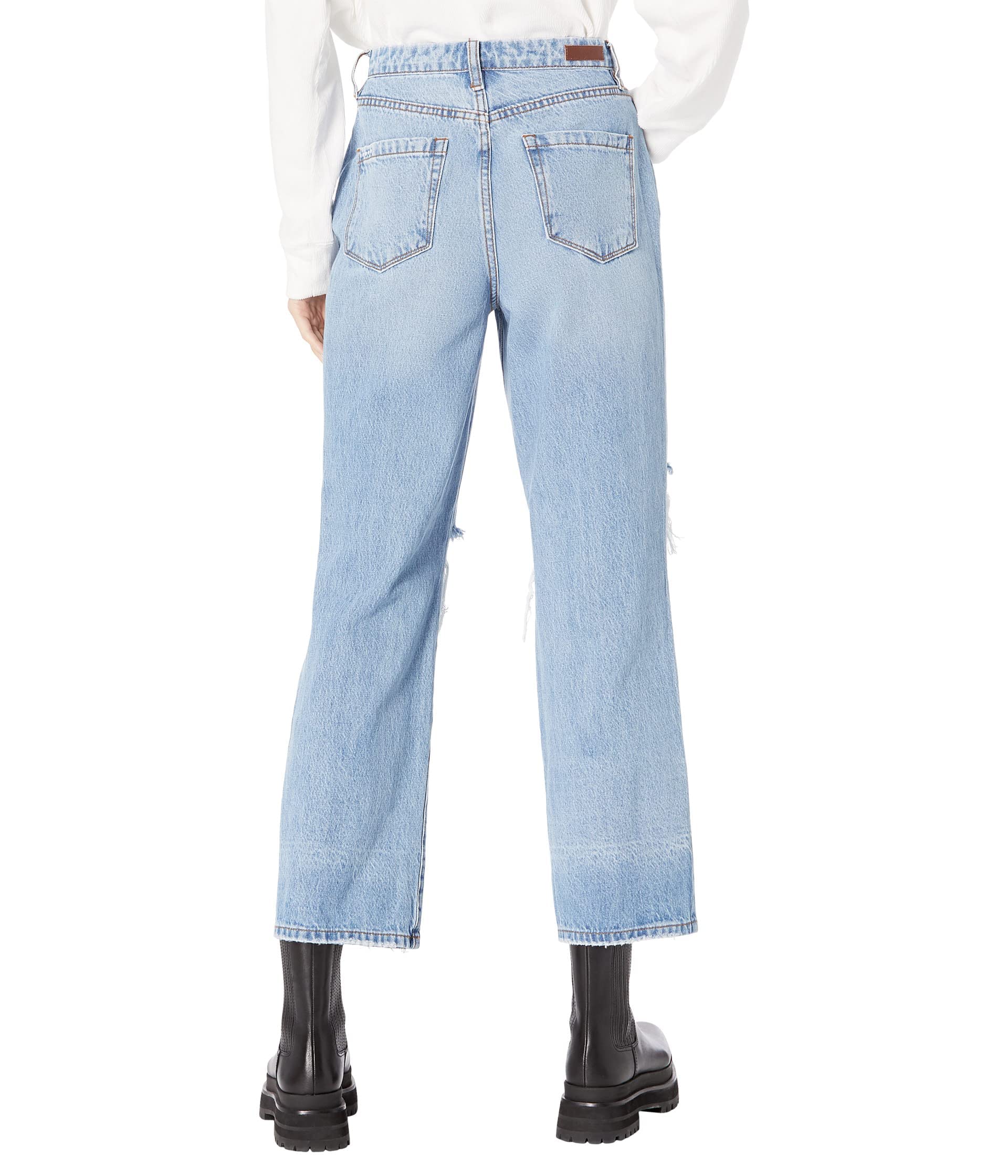 BLANKNYC Women's Ripped Straight Leg Jeans - 5 Pocket Denim Pants for Casual Wear & Everyday Outfits