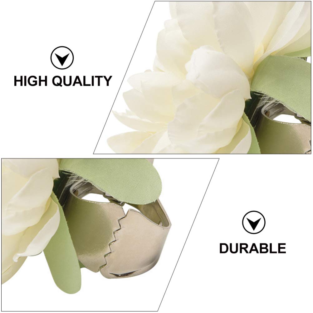 VOSAREA 1pc White Lace Curtain Tie Back Holder - Elegant Window Treatment Decor for Drapes & Sheer Curtains - Stylish Buckle Design with Floral Accents - Perfect for Living Room, Bedroom & Home Decor