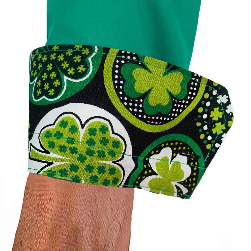 Men's St Patrick's Day Dress Shirts - Shamrock Print Button Down Shirts for Irish Celebration | Green Formal Shirts with Lucky Clover Design | Perfect for St Paddy's Day Party, Irish Pub Crawl & Celtic Festival Outfits