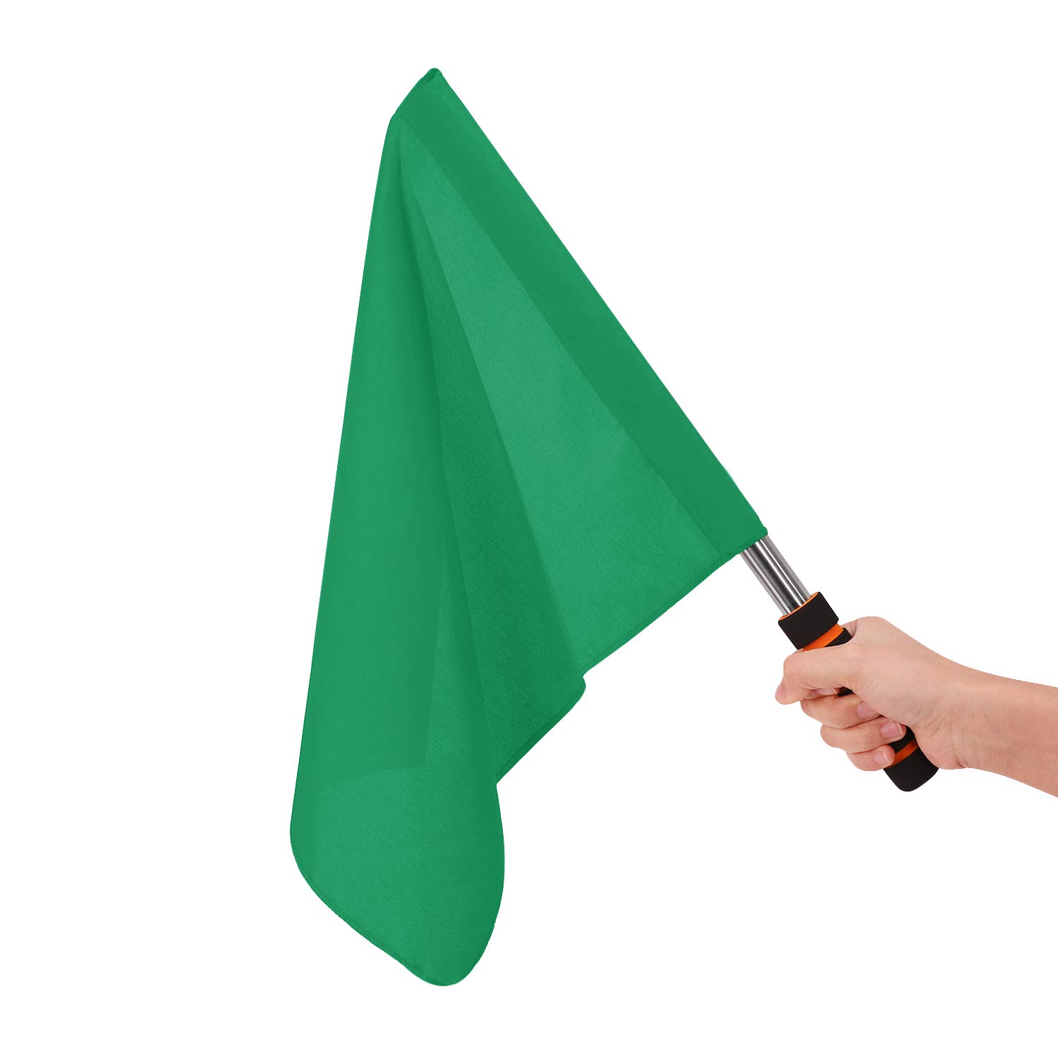 Stainless Steel Sports Referee Flags with Pole - Durable Handheld Signal Flags for Rugby, Soccer, Volleyball & Football - Perfect for Track & Field, Court Training & Athletic Competitions - Essential Linesman Command Flags for Professional & Amateur Sports