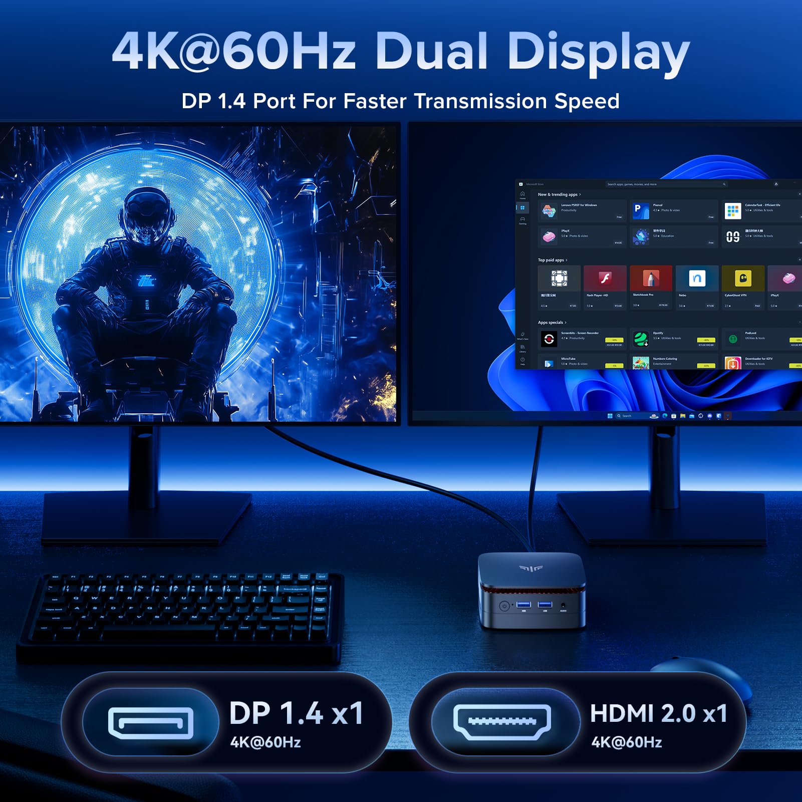 KAMRUI Essenx E1 Mini PC - Intel 12th Gen N97 Processor (Up to 3.6GHz, Beats N150), 16GB RAM 512GB SSD Mini Desktop Computer, 4K HDMI+DP Support, Dual WiFi - Perfect for Home Office, Business & Entertainment