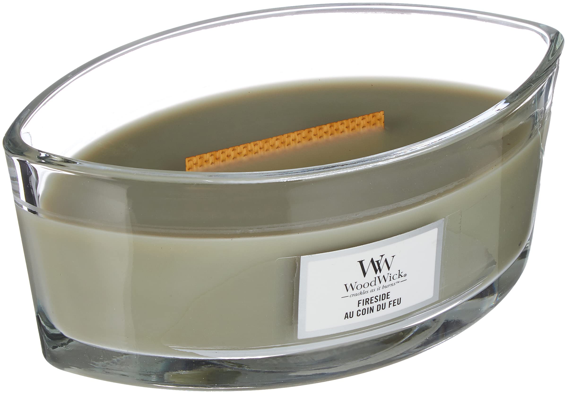 WoodWick Scented Candles Gift Set - Fireside Ellipse Scented Candle with Crackling Wick, 50 Hours Burn Time, Aromatherapy Candle for Home, Relaxation & Romantic Ambiance | 1 Count
