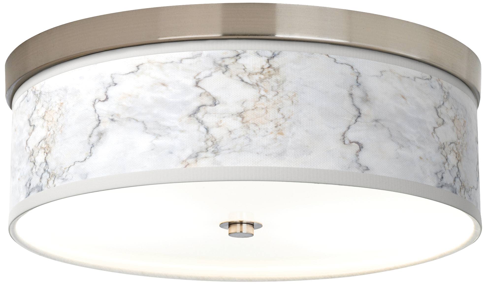 Energy Efficient Marble Glow Giclee Ceiling Light with Printed Shade - Modern LED Lighting Fixture for Bedroom, Living Room & Dining Room