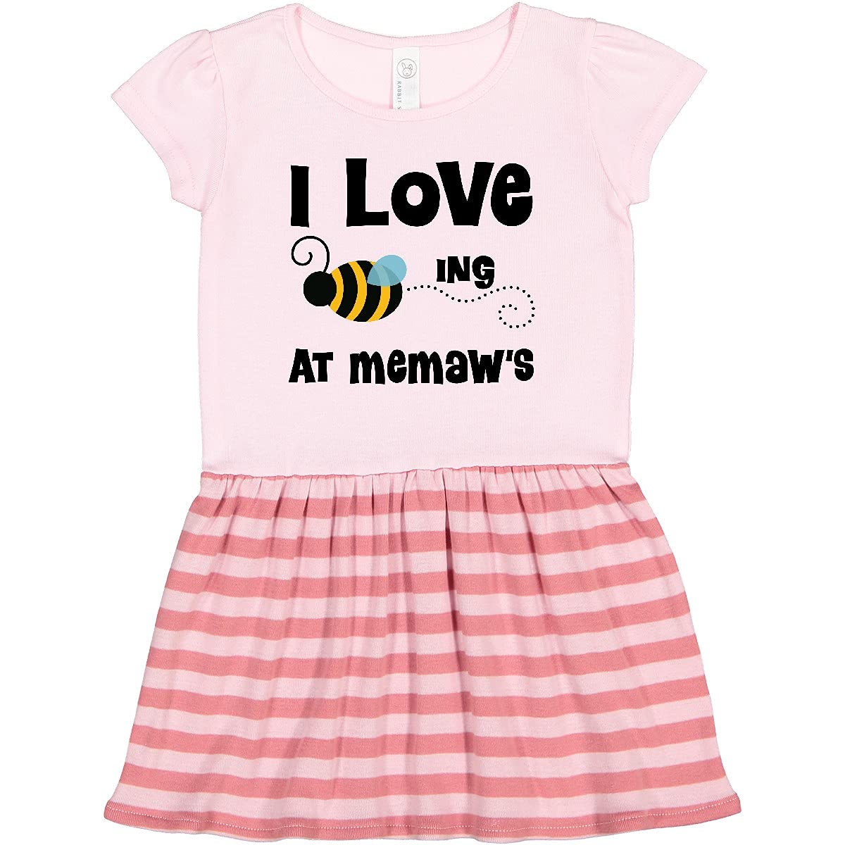Inktastic Memaw's House Bee Toddler Dress - Adorable Floral Bee Print Cotton Dress for Baby Girls, Perfect for Family Gatherings, Birthday Parties & Photo Shoots