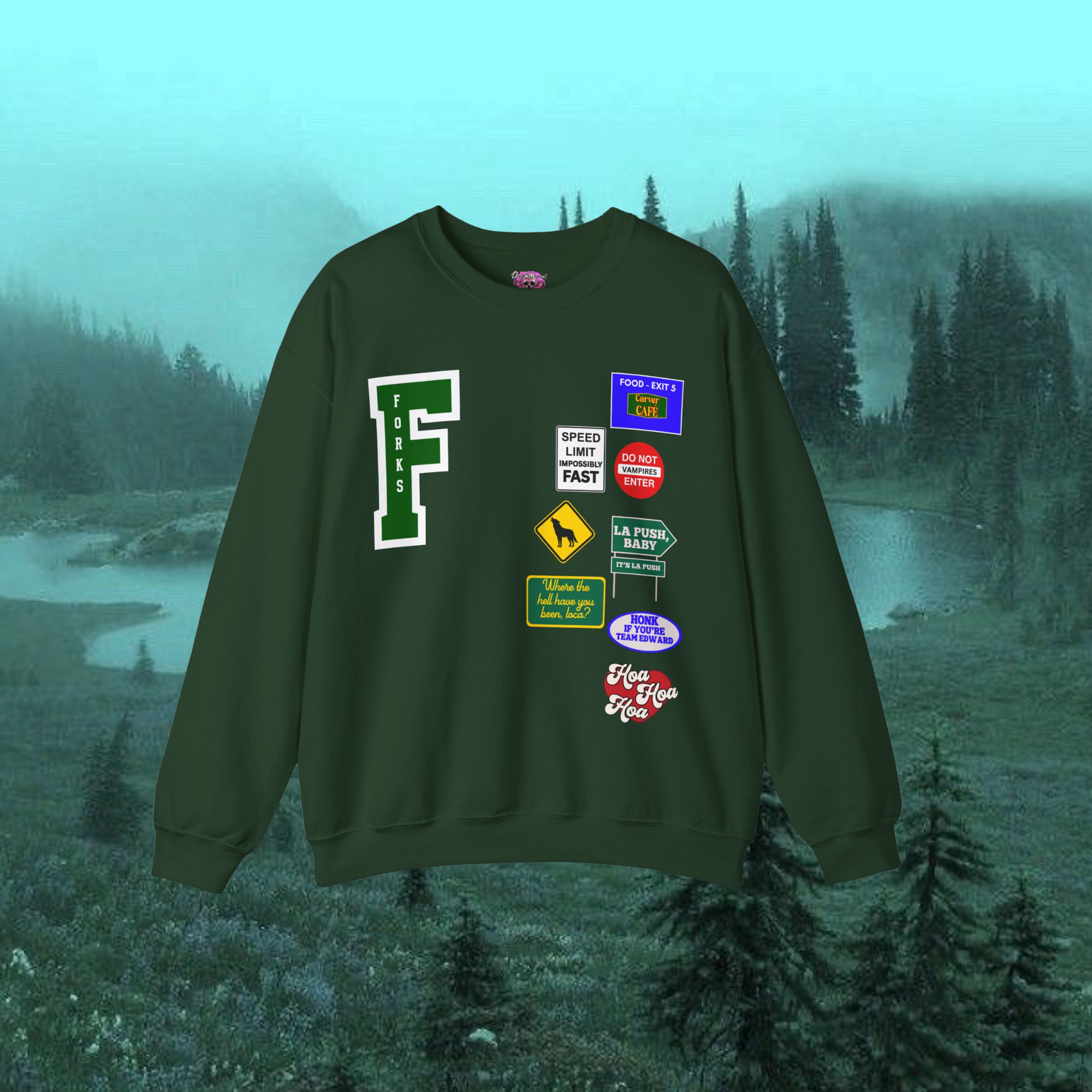 Stylish Forks Roadtrip Crewneck Sweatshirt - Comfortable Travel & Outdoor Pullover for Men & Women - Perfect for Road Trips, Camping & Casual Wear