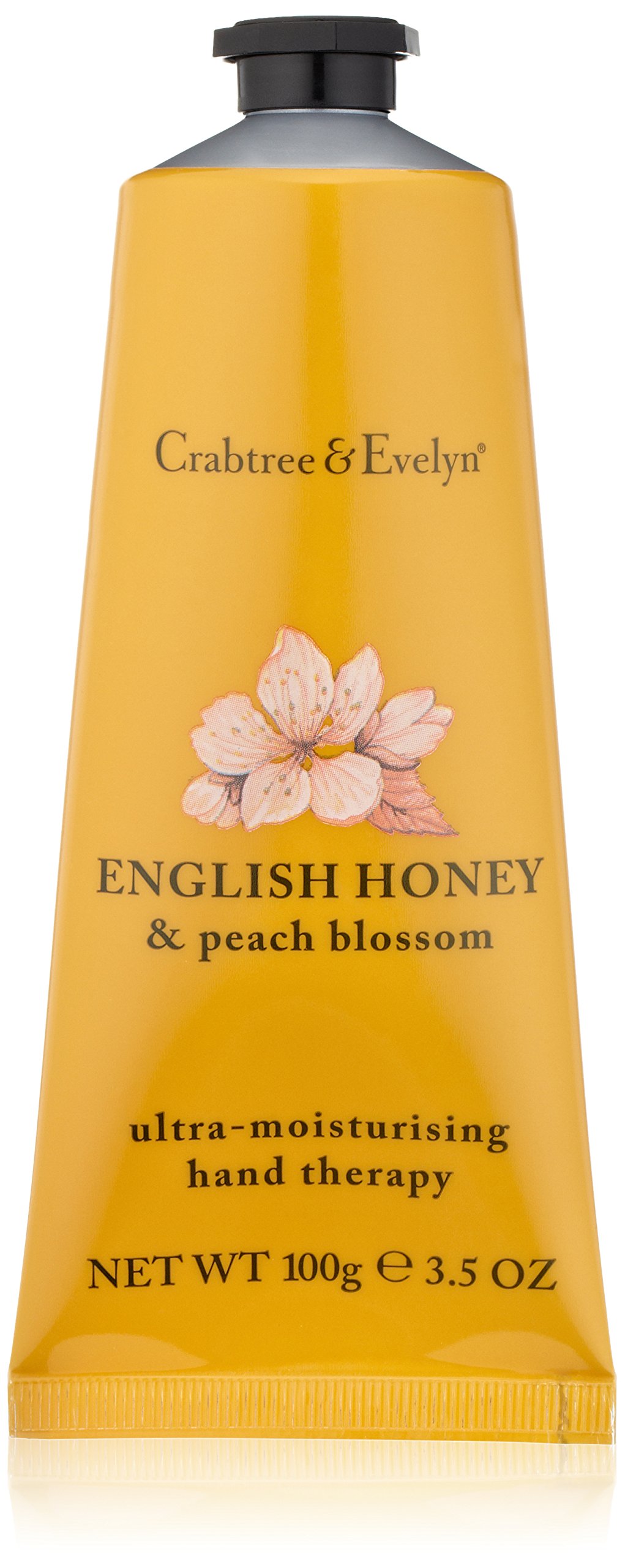 Crabtree & Evelyn Ultra-Moisturizing Hand Cream - English Honey & Peach Blossom Scent, 3.5 oz | Deep Hydration for Dry Hands | Perfect for Office, Travel & Gift Giving