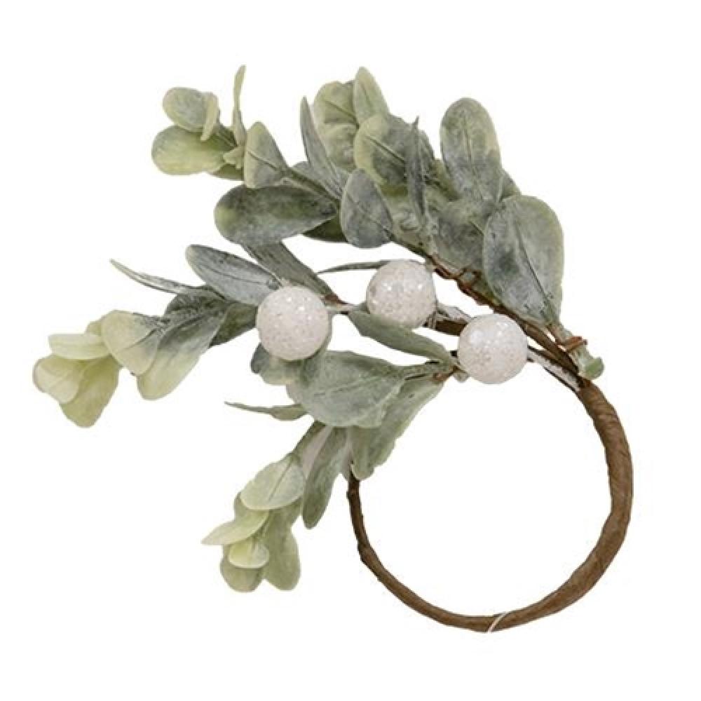 Elegant Holiday Ombre Boxwood & Berry Napkin Rings Set - Christmas Table Decor for Festive Dinner Parties & Holiday Gatherings