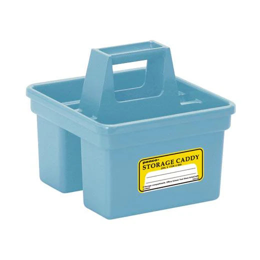 Small Storage Caddy Organizer - Light Blue Portable Basket for Bathroom, Kitchen, Office & Kids Room Organization