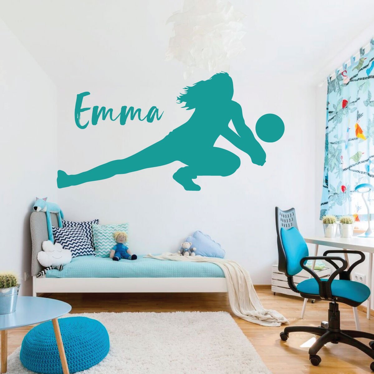 Personalized Volleyball Wall Decal - Custom Vinyl Sports Decor for Girls Bedroom, Playroom & Teen Room - Perfect for Sports Lovers & Athletes