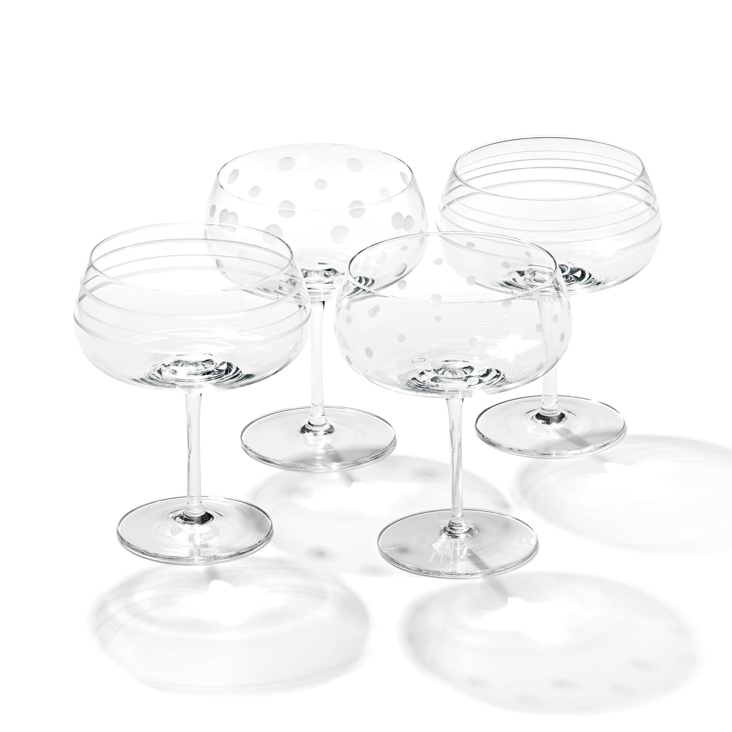 Premium Mingle Cocktail Glasses Set of 4 - Elegant Barware for Margaritas, Martinis & Mixed Drinks - Perfect for Home Bars, Parties & Wedding Receptions