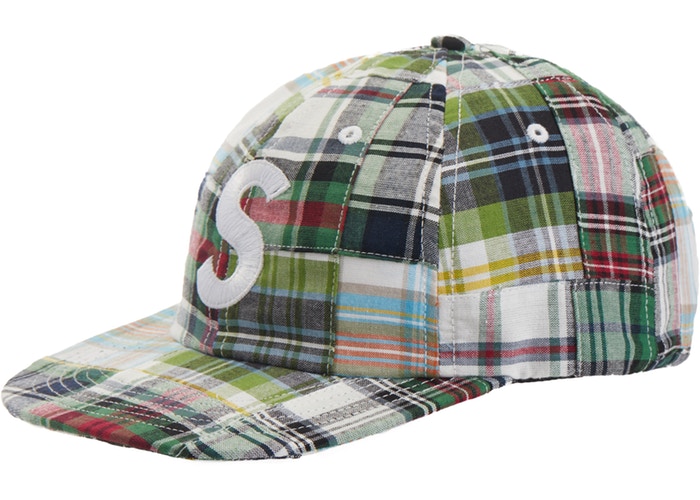 Patchwork Madras S Logo 6-Panel Baseball Cap (Green) - Stylish Summer Hat for Outdoor Sports & Casual Wear