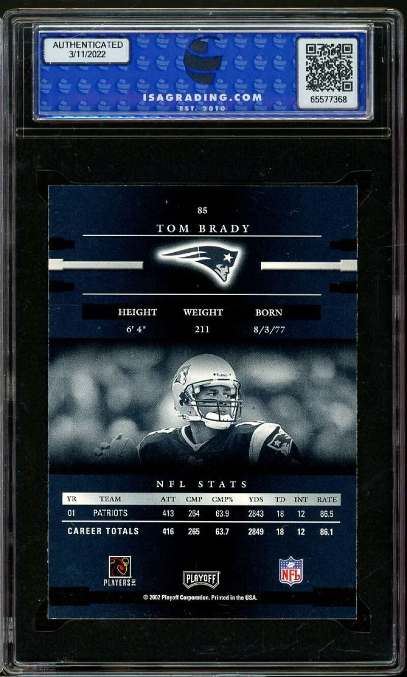 2002 Playoff Prestige #85 Tom Brady Rookie Card - PSA 8.5 NM-MT+ Graded - Rare Football Collectible for Sports Memorabilia Enthusiasts & Investment Collectors