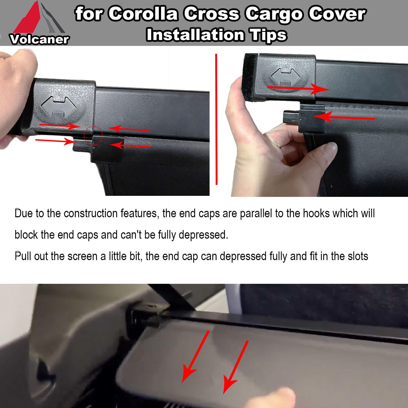 2022-2025 Toyota Corolla Cross Cargo Cover - Retractable Trunk Liner, Luggage Security Shield & Sun Shade (Fits Gas Models Only, Not for Hybrid/Leather) | Perfect for Road Trips, Grocery Hauling & Vehicle Protection