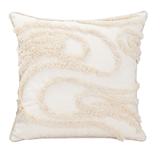 Wavy Tufted Cushion Cover - Soft Bohemian Pillow Case for Sofa, Bed & Chair - Home Decor Accent for Living Room, Bedroom & Nursery