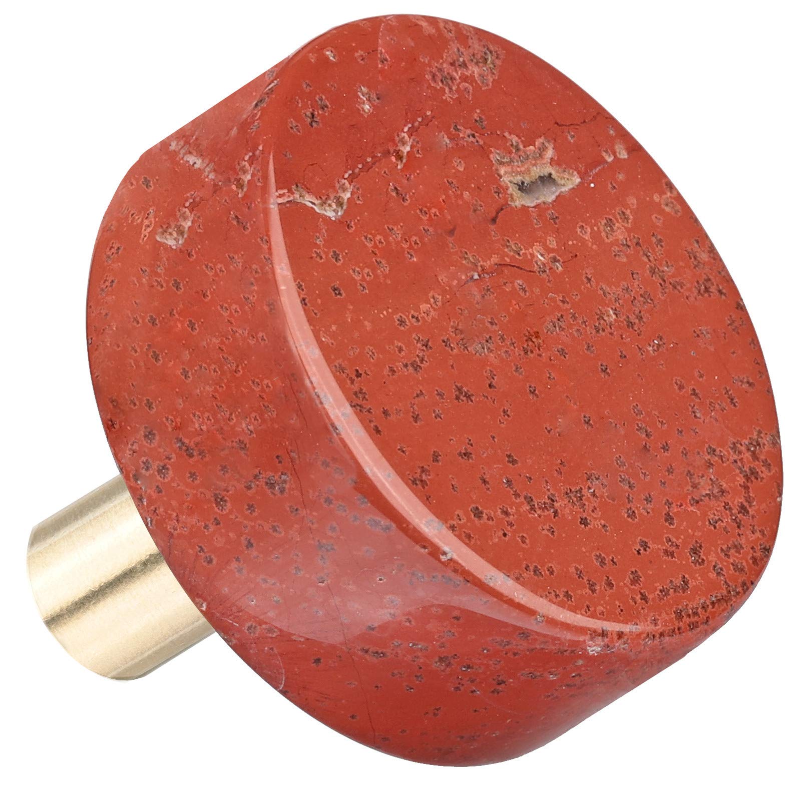 MookaiteDecor Set of 4 Red Jasper Crystal Drawer Knobs with Screws - Natural Stone Cabinet Pull Handles for Dresser, Wardrobe & Kitchen Decor (Perfect for Boho Home Decor & DIY Furniture Upgrade)