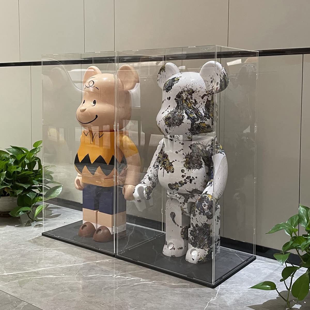 Choowin 29-Inch Tall Clear Acrylic Display Case for Lego Space 10341 - Thickened Dustproof Showcase for Collectibles, Action Figures, Dolls & Bearbrick 1000 - Perfect for Home Decor, Office Display & Toy Protection (Black Base)