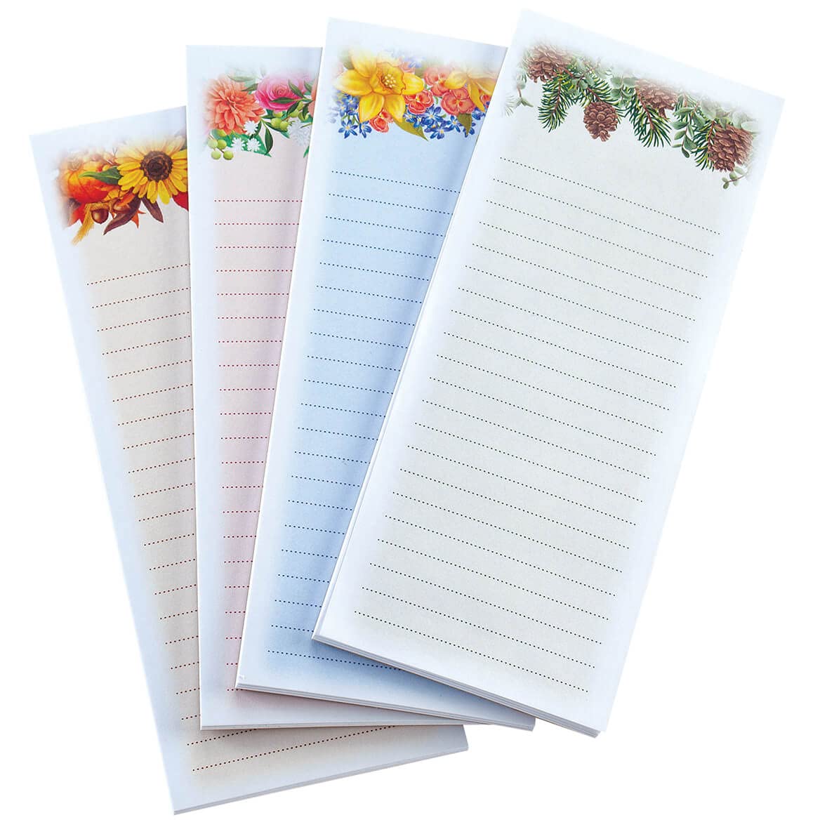 4-Pack Seasonal Floral Notepads - Cute Flower Design Writing Pads for Journaling, Office, School & Gift Giving
