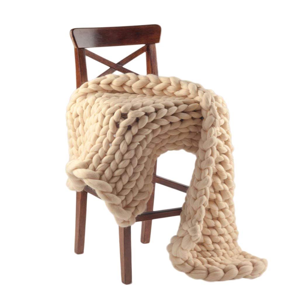 Premium Chunky Knit Throw Blanket - Ultra Soft & Warm Luxury Polyester Blanket for Couch, Bed, Chair - Perfect for Cozy Nights & Home Decor
