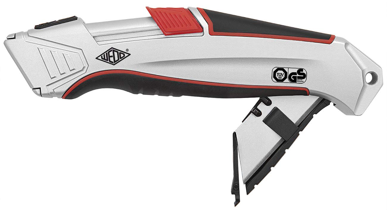 78 825 ALU Safety Cutter - Heavy Duty Aluminum Utility Knife with Retractable Blade for Packaging, Box Opening & Crafting - Perfect for Warehouse, Office & Home Use