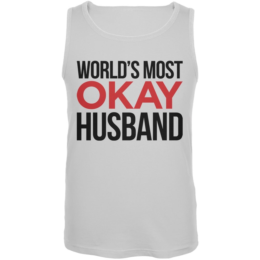 Best Funny Husband White Men's Tank Top - Medium - Perfect for Gifts, Father's Day & Casual Summer Wear