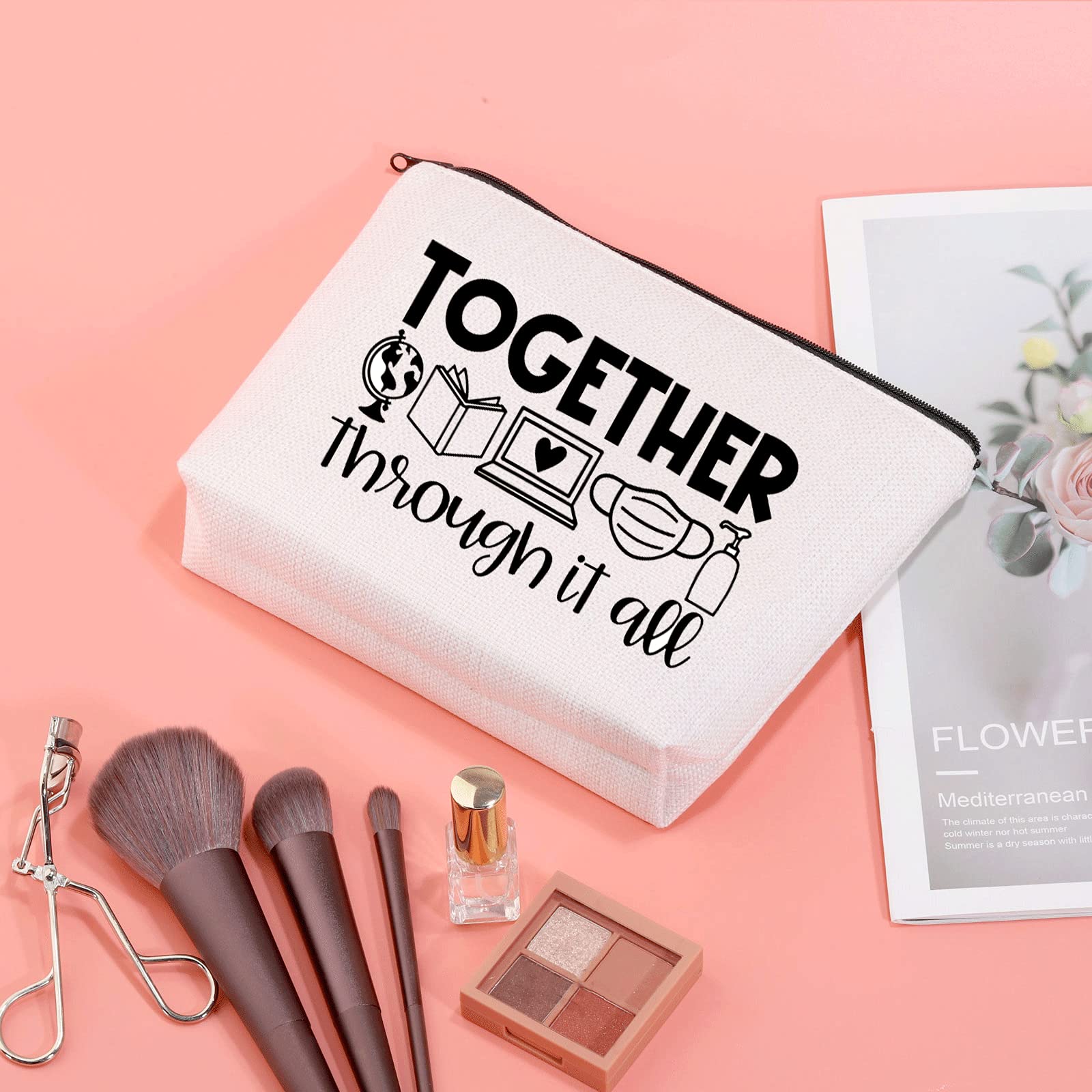 JXGZSO Teacher Appreciation Gift - Distance Learning Pouch & Makeup Bag for Educators - Perfect for School Supplies, Virtual Teaching Essentials & Everyday Use