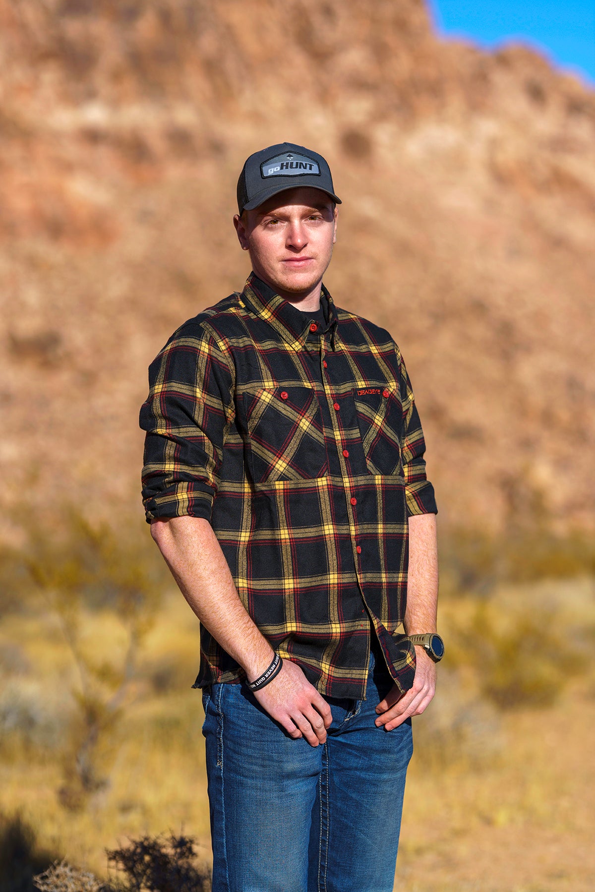 Deadeye Outfitters Jackson Flannel Shirt for Men - Soft Plaid Button Down Shirt for Hunting, Camping & Outdoor Adventures