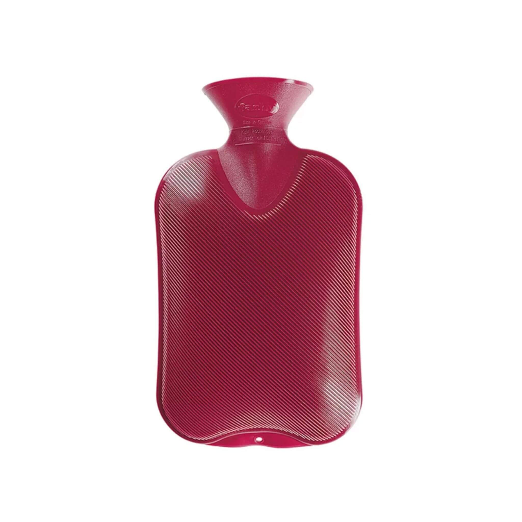2 Liter Cranberry Double Ribbed Fashy Hot Water Bottle - Long Lasting Warmth for Pain Relief, Cold Weather & Cozy Nights - Perfect for Period Cramps, Back Pain & Winter Comfort