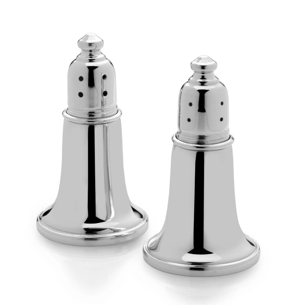 Elegant Pewter Salt and Pepper Shaker Set - Vintage Style Dining Table Condiment Dispenser for Home Kitchen & Restaurant Use