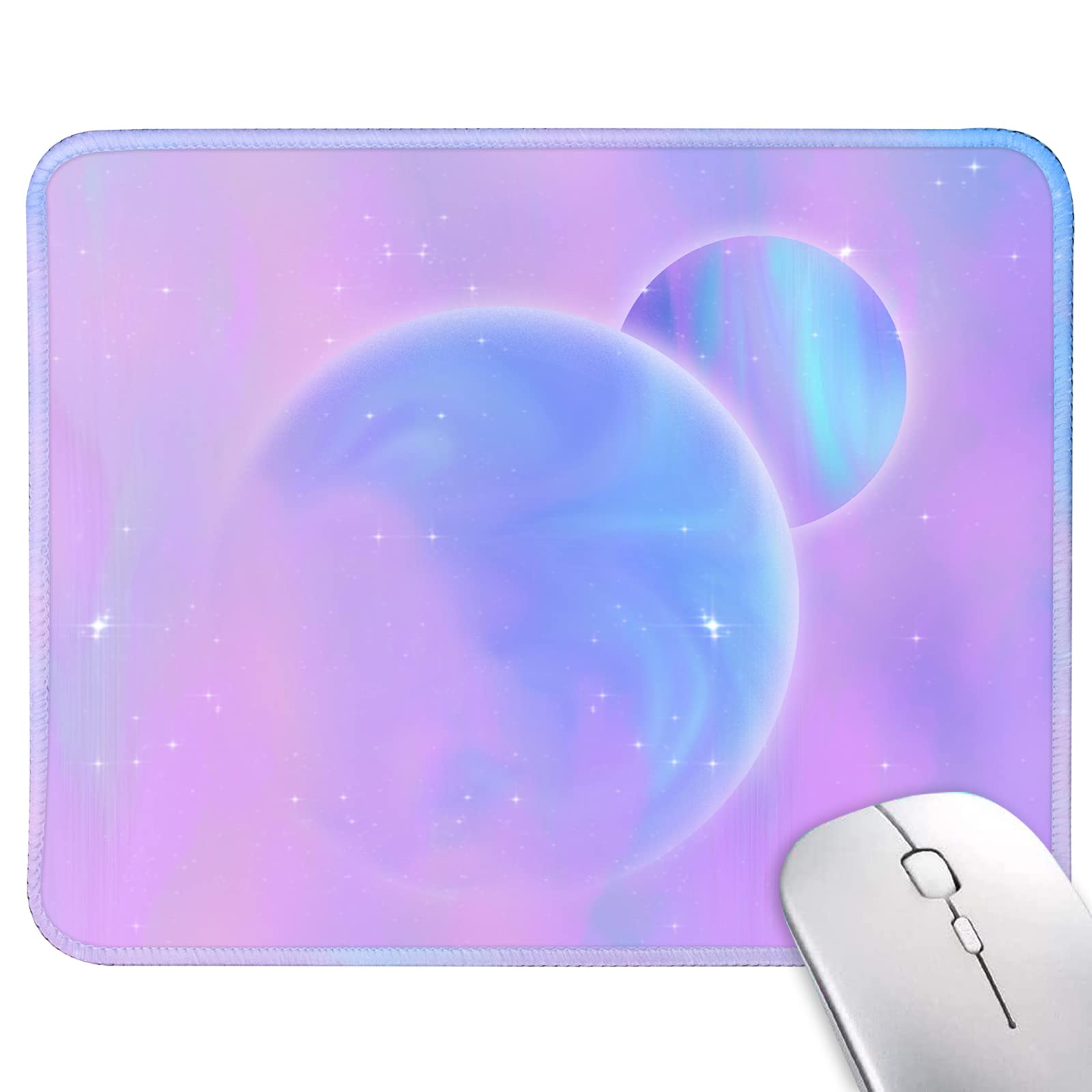 10.2x8.2 Inch Waterproof Non-Slip Mouse Pad with Stitched Edges - Purple Gaming & Office Desk Mat for Computer, Laptop, Keyboard - Perfect for Home, Work & PC Gaming Setup