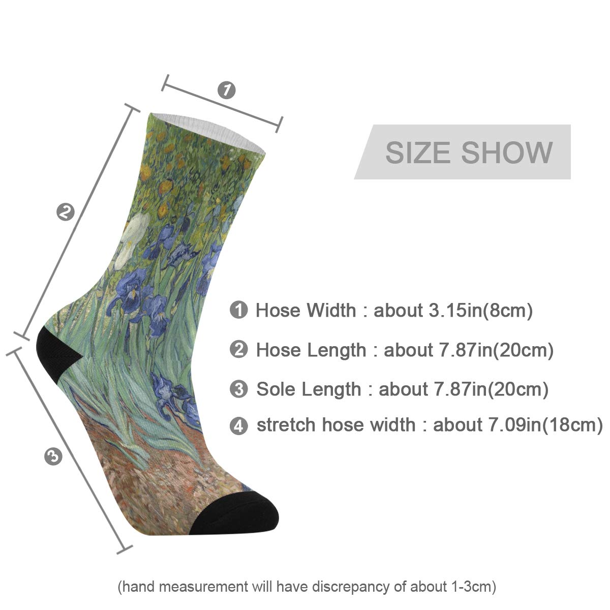 ALAZA Unisex Casual Socks - Vincent Van Gogh Irises Novelty Crew Socks for Women & Men | Comfortable Cotton Socks for Daily Wear, Gift Idea for Art Lovers