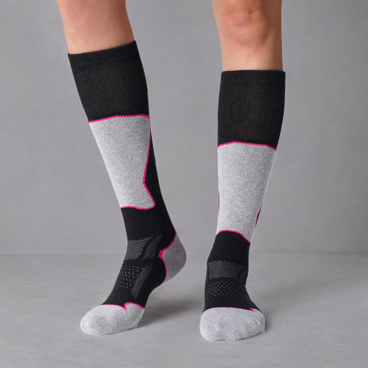 2/3 Pack Women's Thermal Ski Socks - Warm Winter Wool Blend for Skiing & Snowboarding - Perfect for Cold Weather Sports & Outdoor Adventures