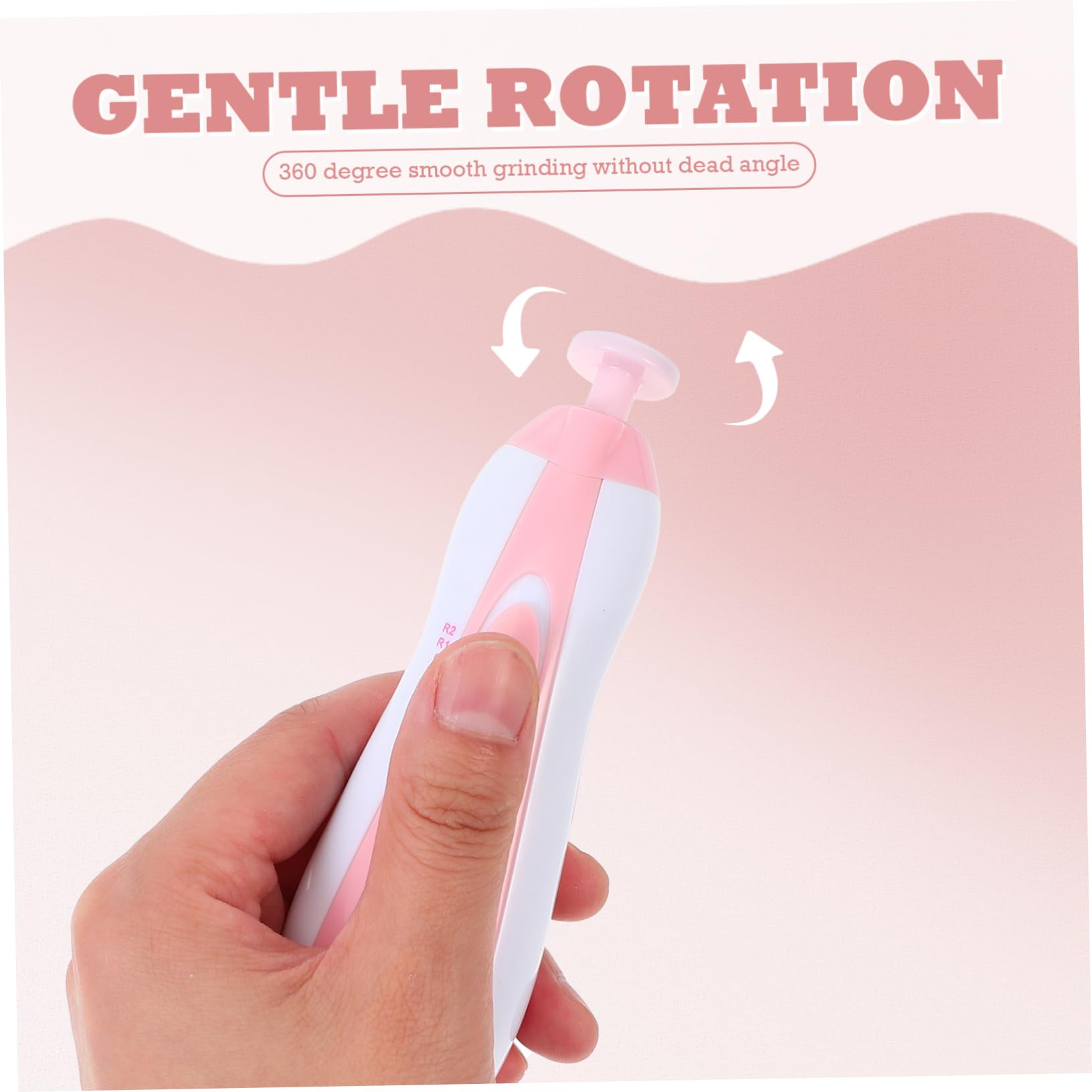HEMOTON 6-Piece Baby Nail Care Kit - Electric Nail Grinder, Nail File, Nail Polisher & Cutter - Safe for Newborns & Toddlers (Pink ABS) - Gentle Nail Trimming for Sensitive Skin & Perfect for Travel Baby Grooming