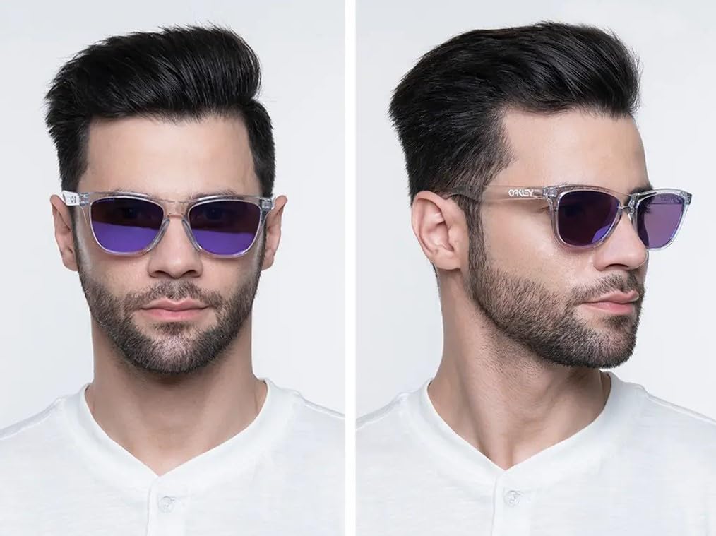 OAKLEY Frogskin Sunglasses - Lightweight & Durable Clear Lens UV Protection - Perfect for Running, Cycling & Outdoor Activities