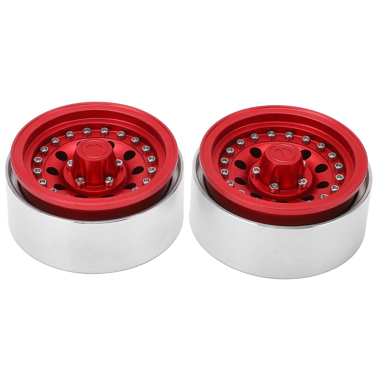 High-Quality CNC Machined Aluminum Alloy RC Wheel Rims - 10-Hole Beadlock Design for 1.9in Tires (Red) - Perfect for Off-Road RC Cars, Crawlers & Scale Models