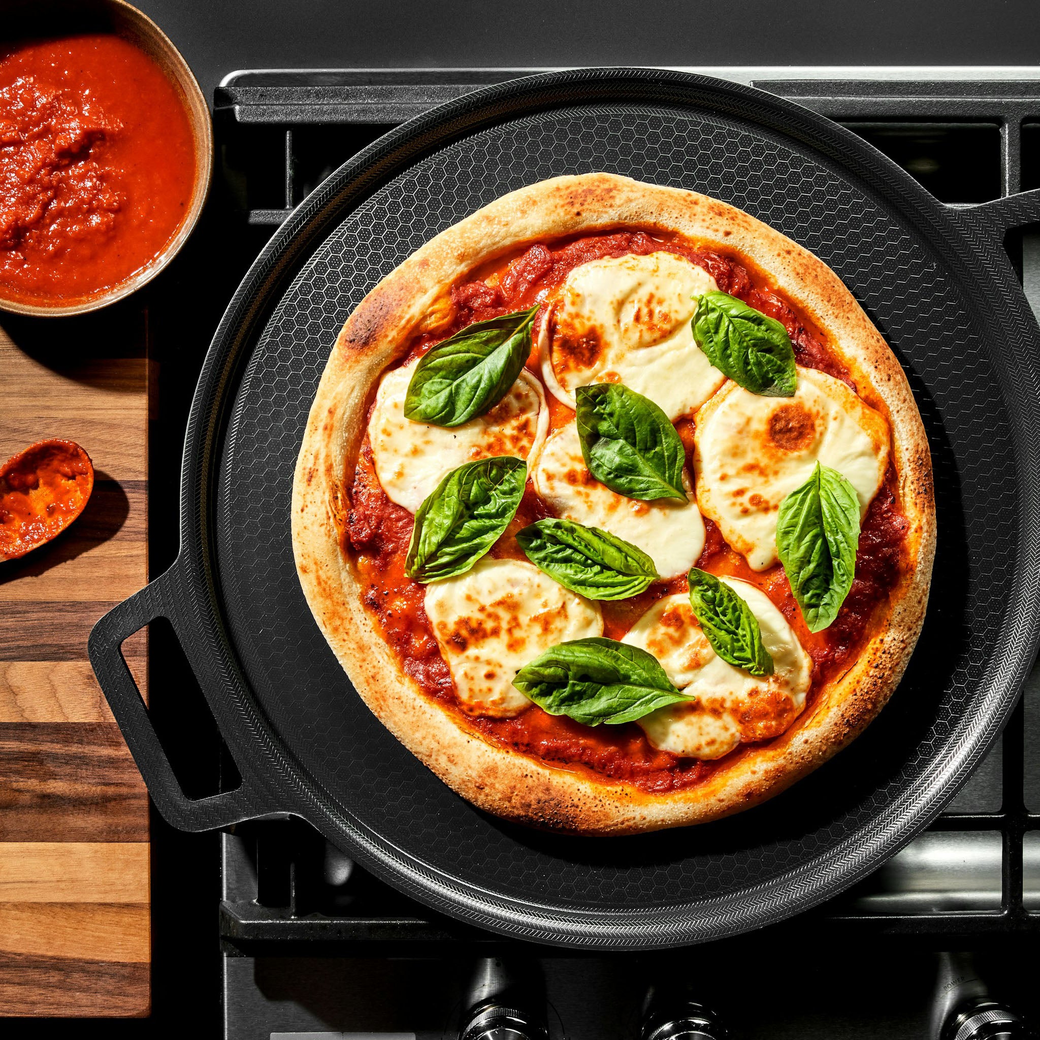 Premium Hybrid Pizza Steel Baking Stone - Professional Pizza Oven Accessory for Crispy Crust | Perfect for Home Kitchens, Outdoor Grills & Wood-Fired Ovens