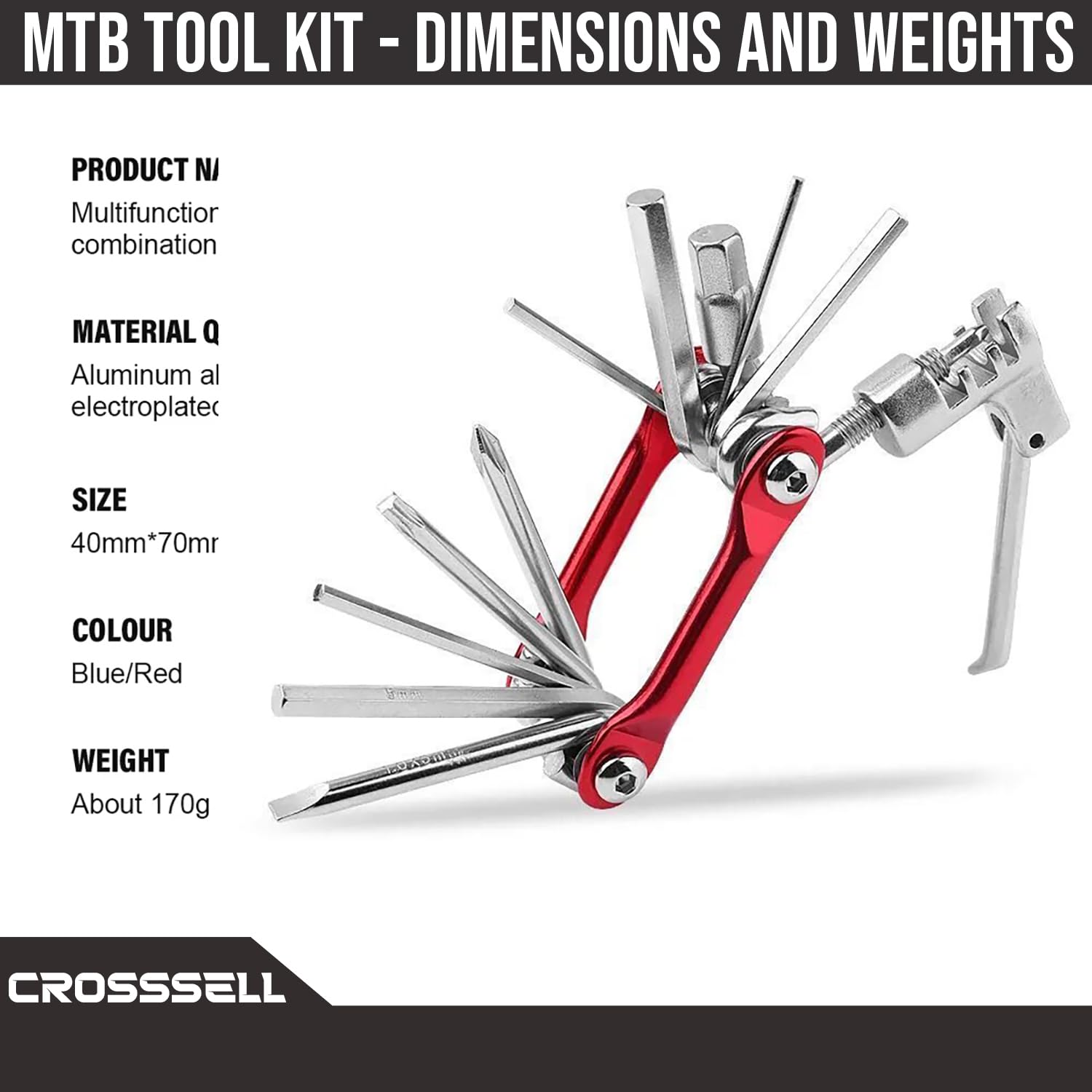 Professional Bike Multi Tool Kit - 18-in-1 Bicycle Repair Tool Set with Case | MTB Accessories for Cycling Maintenance | Perfect for Road & Mountain Bikes, Commuting & Emergency Repairs (Red)