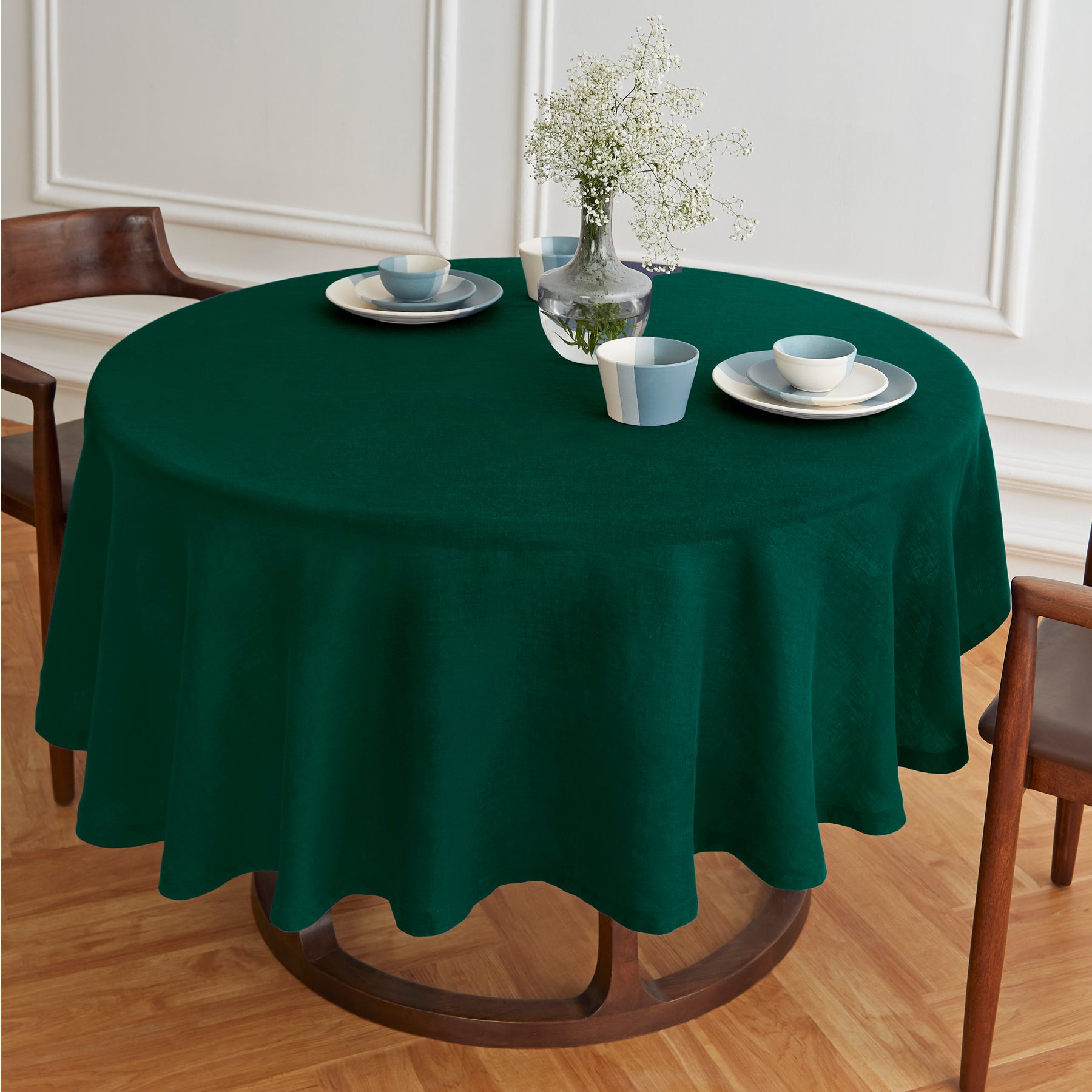 Sonoma Round Tablecloth - Premium Cotton Fabric for Dining & Parties - Perfect for Holiday Gatherings, Weddings & Home Decor