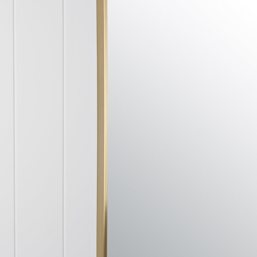 Stylish Oval Mirror with Brushed Brass Frame - Perfect for Bedroom, Bathroom & Living Room Decor