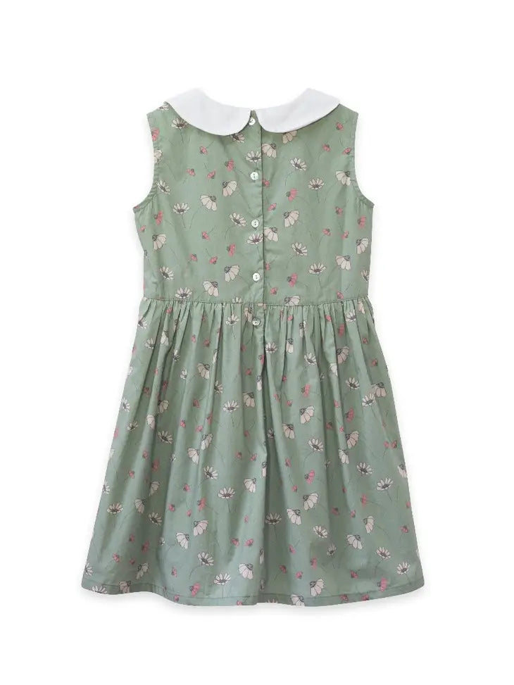 Beet World Herbie Dress - Green Floral Print Women's Summer Dress | Perfect for Casual Outings, Beach Vacations & Boho Style