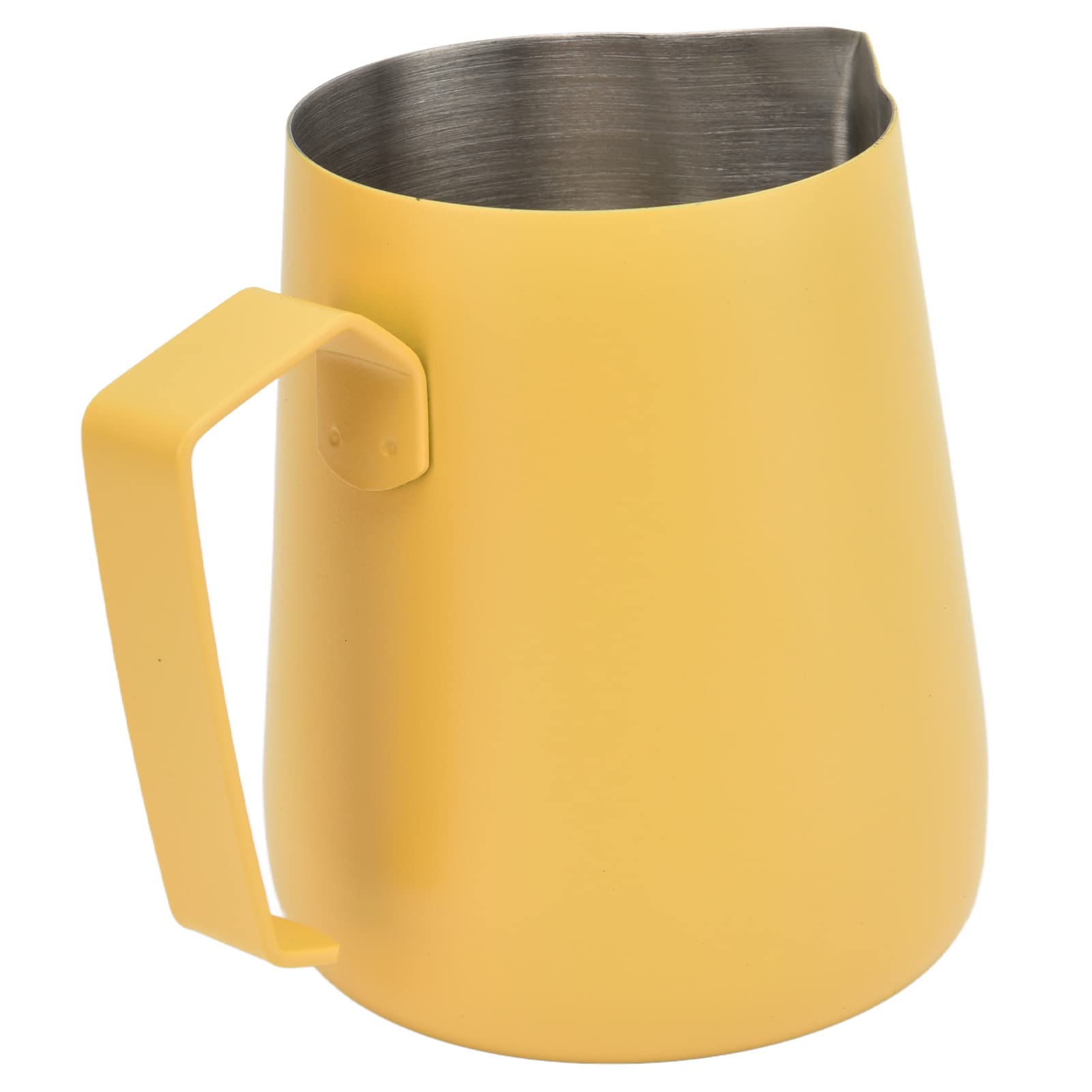 Premium 450ml Milk Frother Cup with Spiked Design - Thickened Latte & Cappuccino Frother for Perfect Coffee Foam - Vibrant Yellow - Ideal for Home Baristas & Coffee Shops