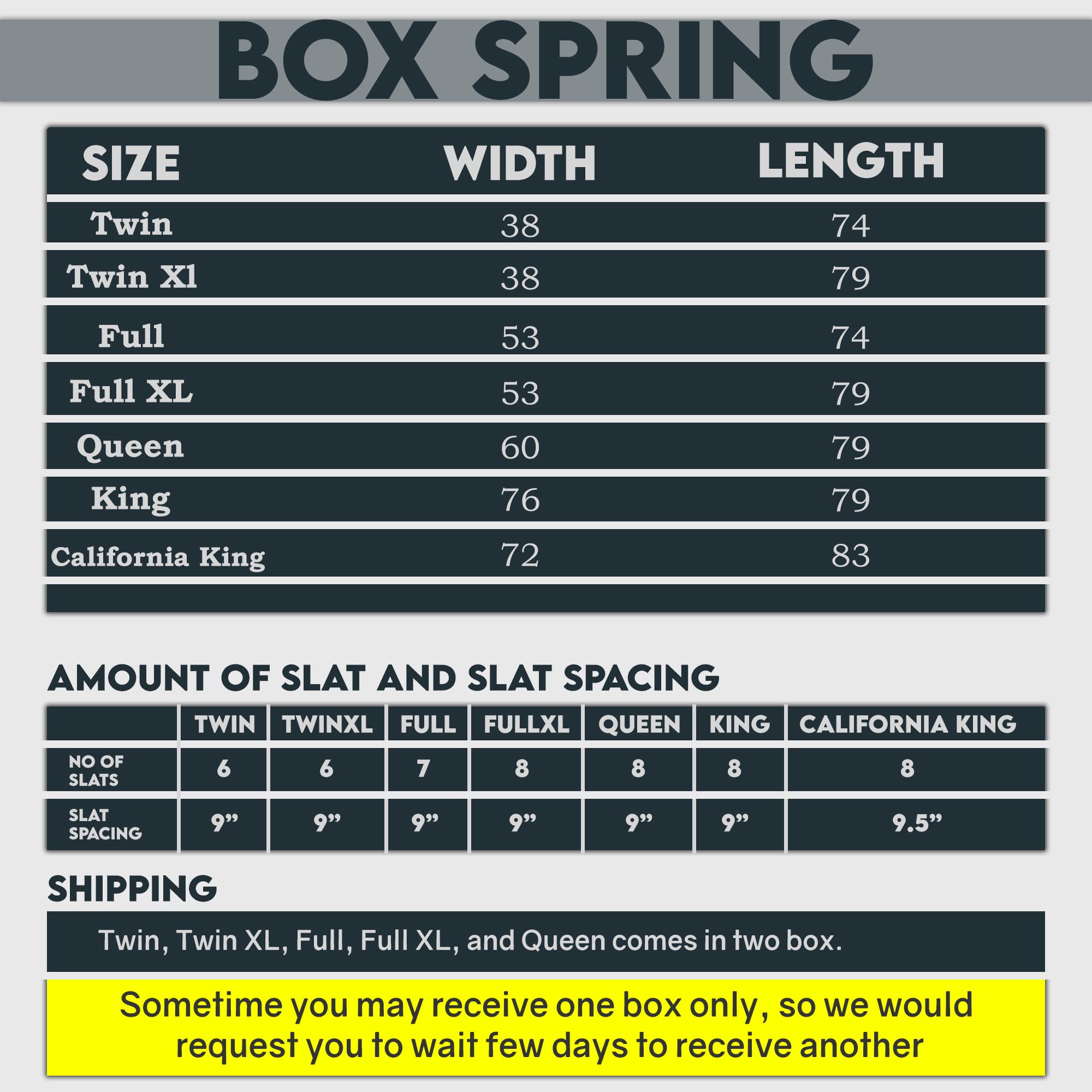 4-Inch Sturdy Split Box Spring for Mattress Support - Durable Wood Foundation for Full Size Bed, Easy Assembly, White - Perfect for Bedroom, Guest Room & Dormitory Use