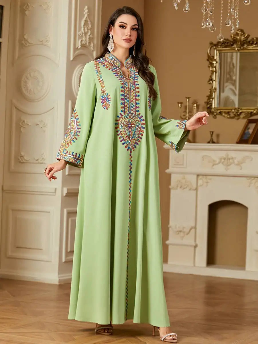 Elegant Eid Dress for Women - Embroidered Caftan Kaftan Dress #254219 | Perfect for Eid Celebrations, Weddings & Special Occasions