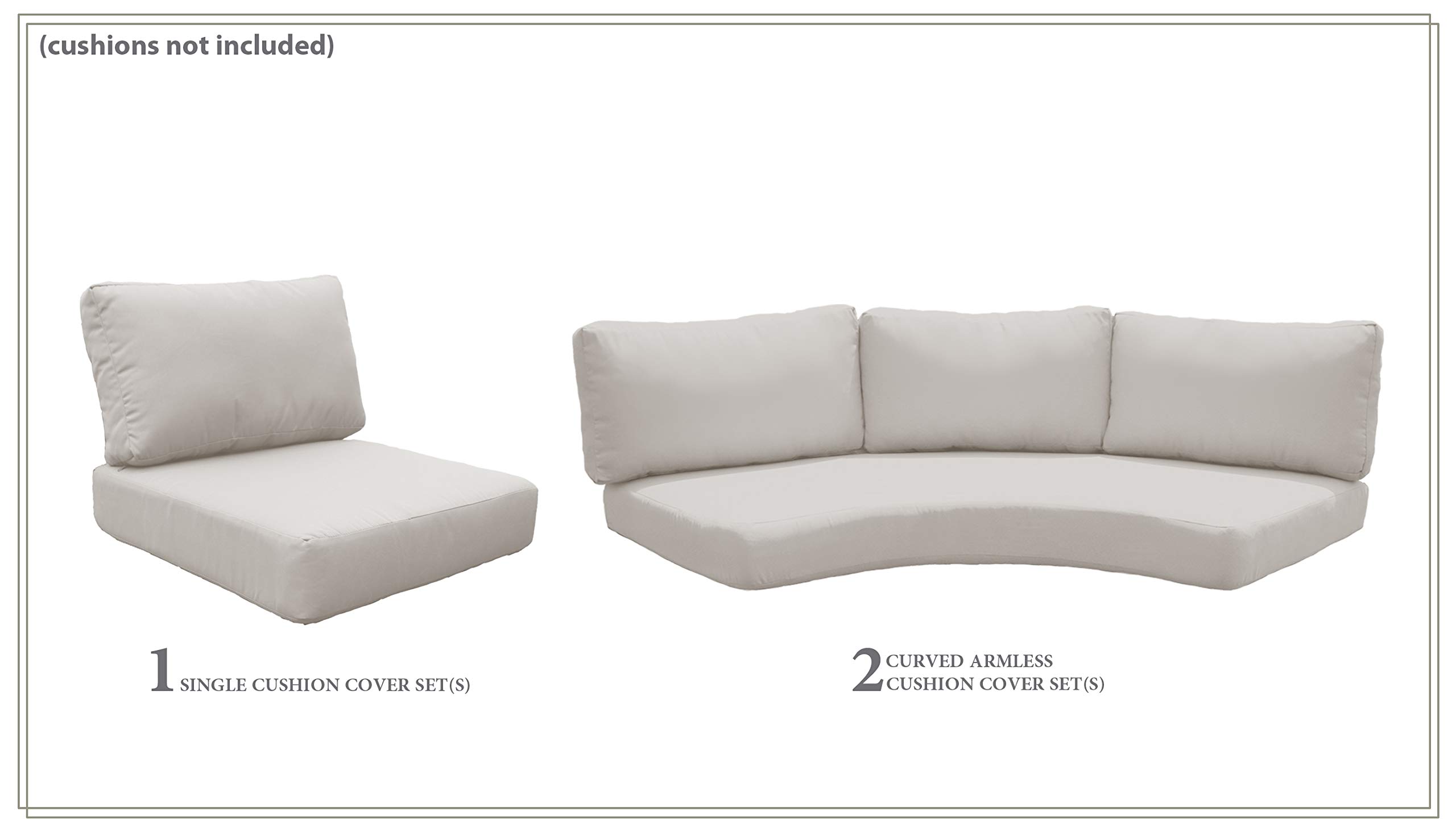 TK Classics Beige Sofa Cover Set for FLORENCE-06n - Premium Stretchable Furniture Protector (Cushions Not Included) | Perfect for Living Room, Family Room & Home Decor