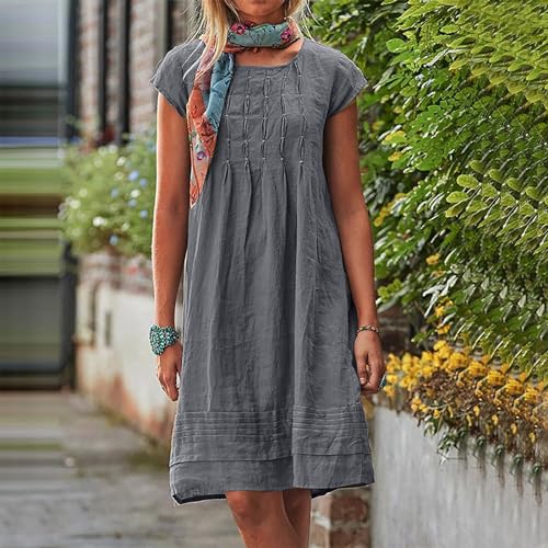 Linen Dress Dark Gray