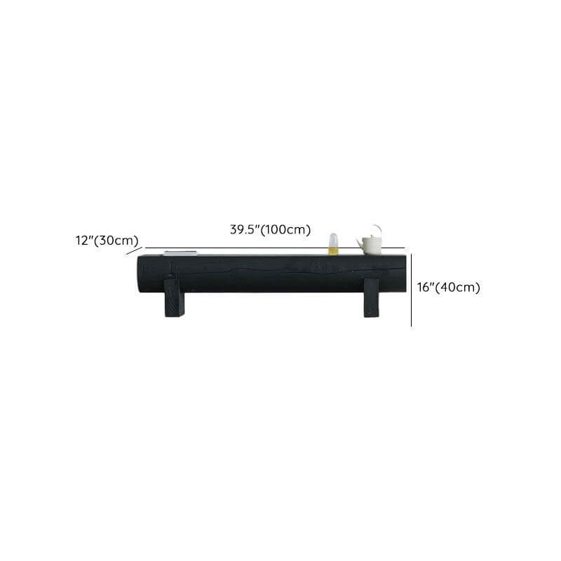 Midnight Black Solid Wood Accent Bench for Living Room - Modern Pine Wood Stool with Sturdy Design - Perfect for Entryway, Bedroom, or Hallway Decor