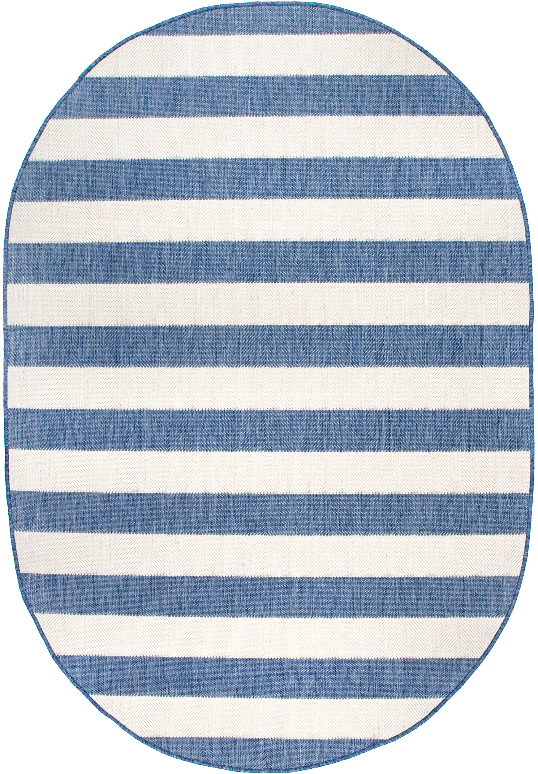 Blue Chevron Stripes Indoor/Outdoor Rug - Non-Slip, Durable & Waterproof - Perfect for Living Room, Patio or Deck