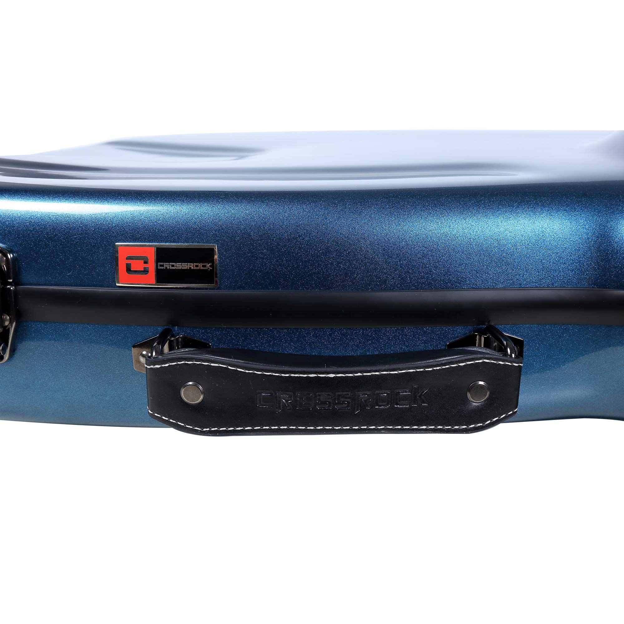 Crossrock CRF1000FHUBL Fiberglass French Horn Case - Durable Hardshell with Undetachable Bell & Backpack Straps - Perfect for Travel, School, and Professional Musicians