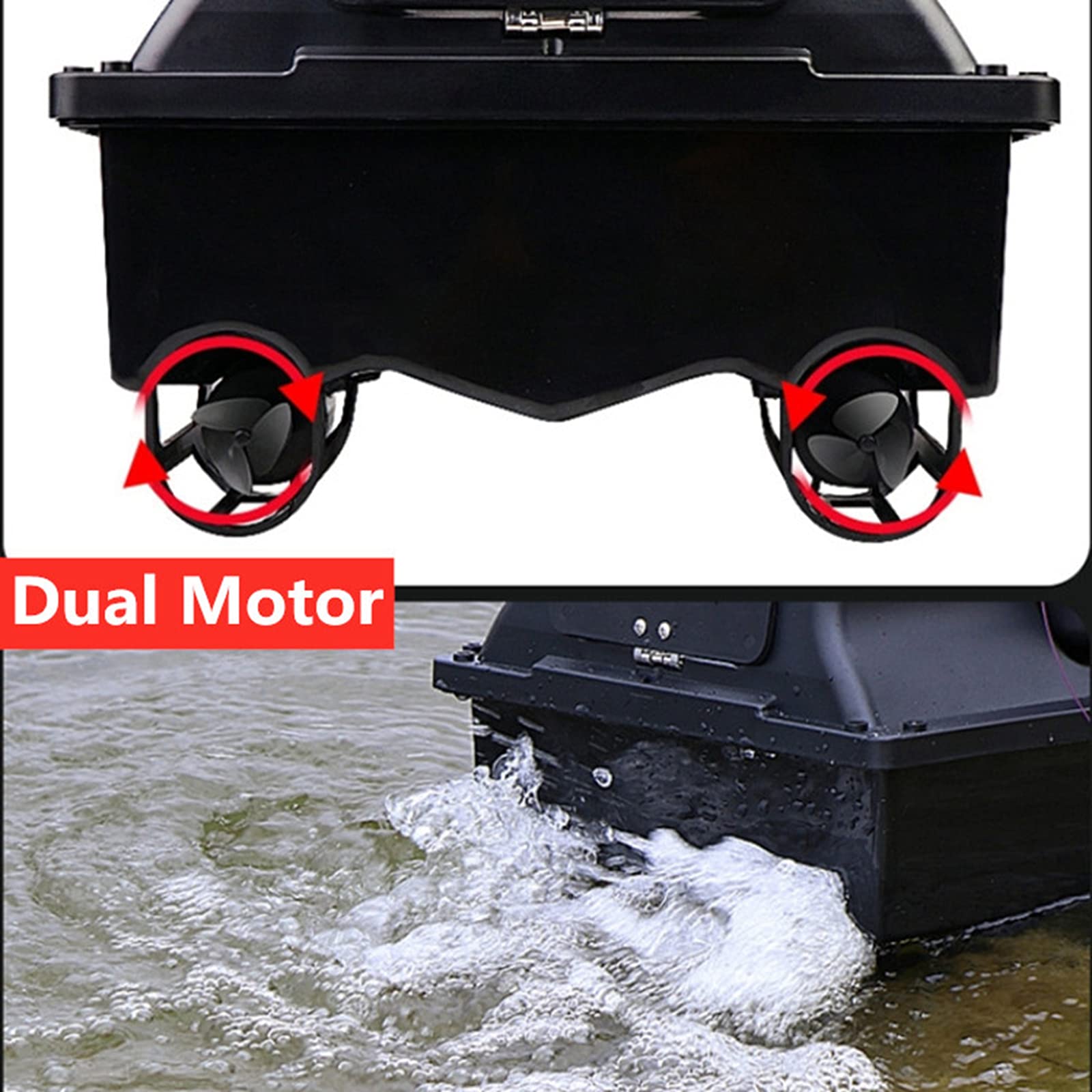 GPS Remote Control Fishing Bait Boat - 500M Range, Dual Motors, Large Capacity Hopper & LED Lights for Night Fishing - Perfect for Carp, Catfish, Bass - Ideal for Lake, River & Ocean Fishing Adventures